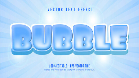 Bubble text, cartoon style editable text effect