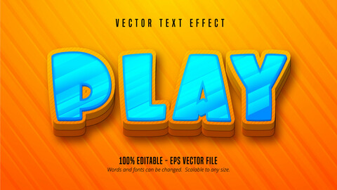 Play text, cartoon style editable text effect