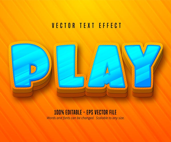 ArtStation - Play text, cartoon style editable text effect | Artworks