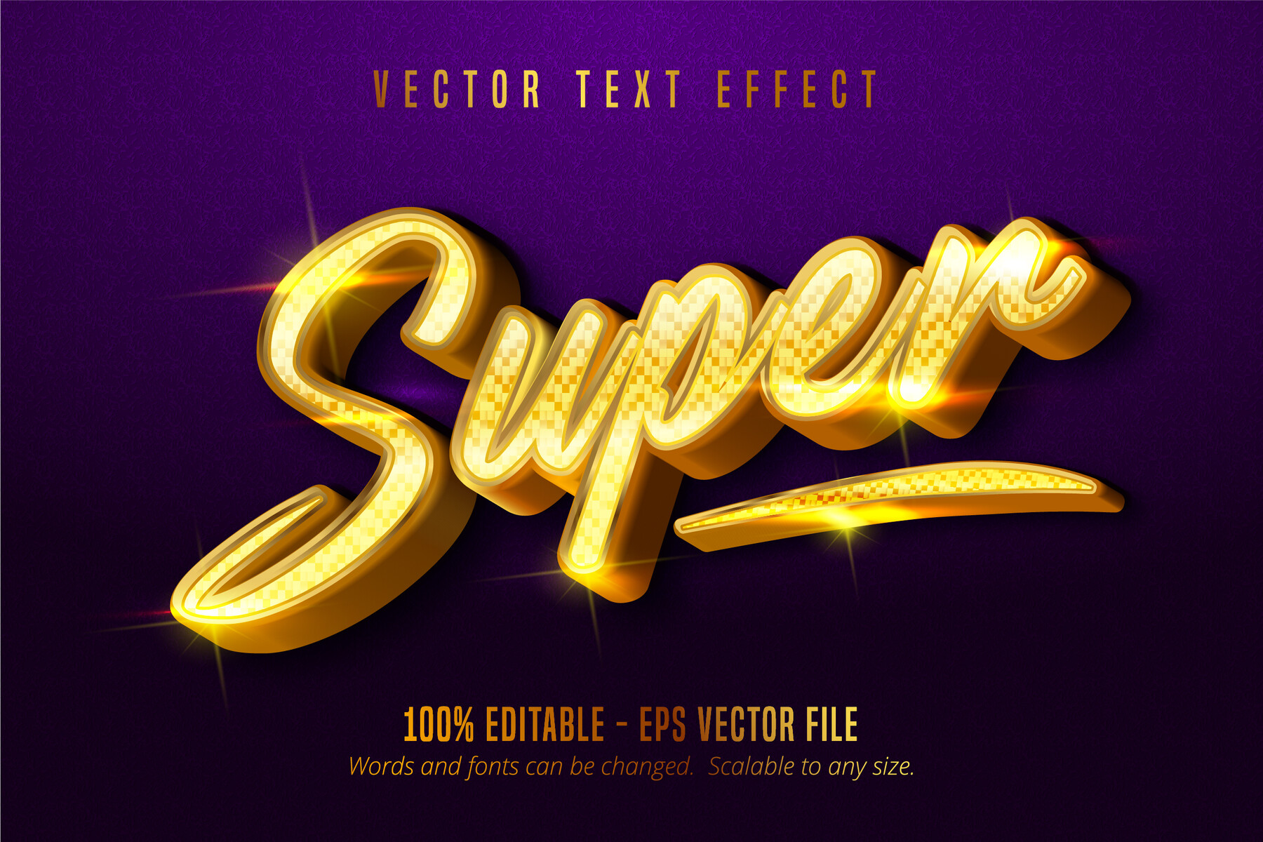 ArtStation Super text, shiny golden style editable text effect Artworks