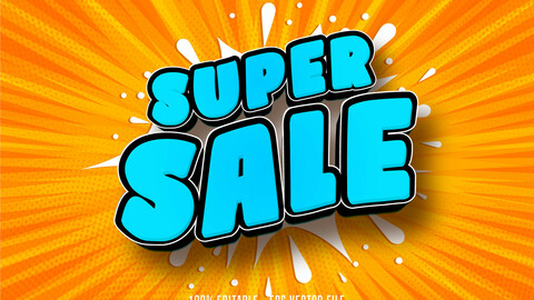 Super sale text, shopping style editable text effect