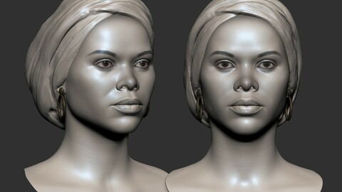 Woman Head Base Mesh 3D model