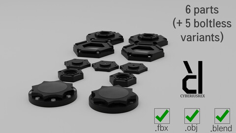 6 Non-SUBD Hex themed hard surface kit (6+5 boltless versions included)