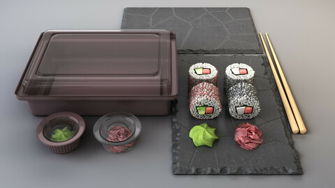 Japanese rolls set