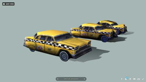 Checker Taxi Low Poly