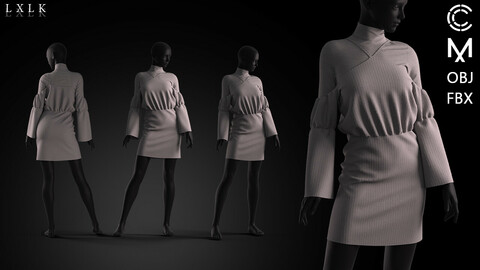 COSY KNIT collections ㅣ Grey halterneck  knit dress outfit