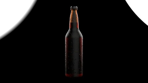 Beverage Beer Bottle with Water Drops