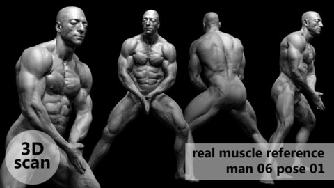 3D scan real muscleanatomy Man06 pose 01