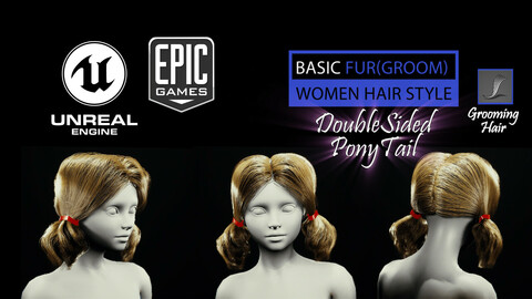 DoubleSided PonyTail (Groom) For UE4
