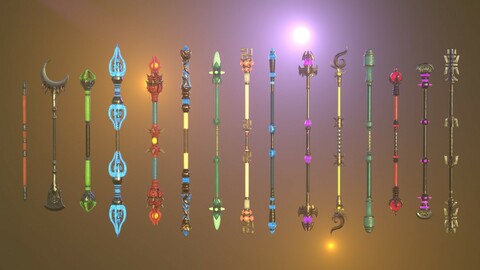 Fantasy Indian Staff Set 04