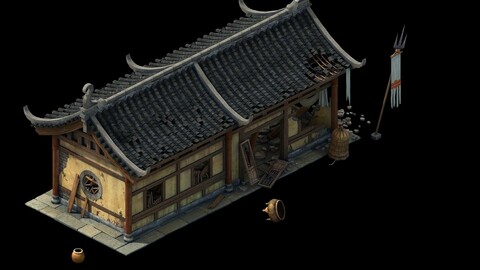 Game model - broken temple side hall