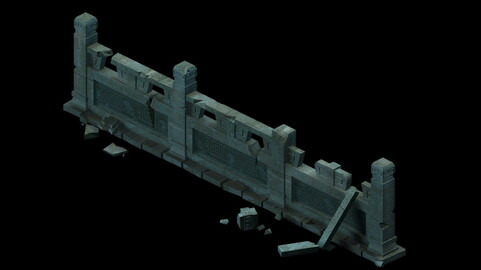 Game Model - Ghetto Area Broken Platform Fence 1
