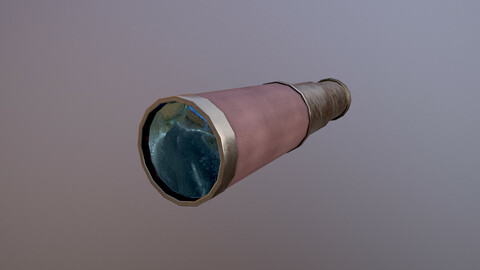 Low Poly Telescope 3D Model