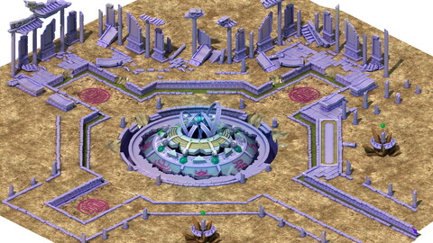 Game model - the ruins of the ancient plaza