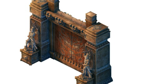 Game model - the tomb stone carving door
