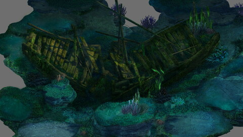 Game Model - Undersea Shipwreck -01