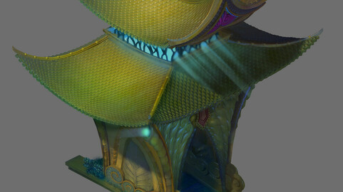 model - the seabed - side of the temple building