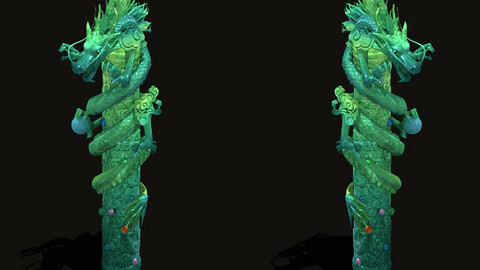 Sea - dragon decorative column
