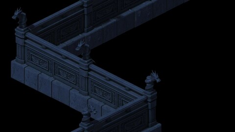 Huanglongshan - stone chamber railings