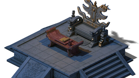 Huanglongshan - stone hall throne 02