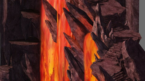 Game model - lava on the volcanic lava