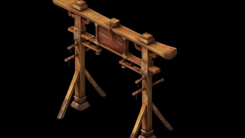 Game model - Hanging Garden - wooden village arch