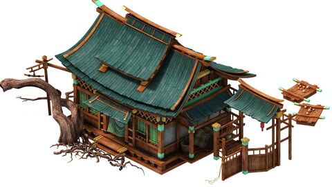 Game model - Hanging Garden - Peach Blossom Villag