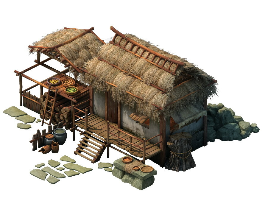 Props and furniture. Thatch field Tile.