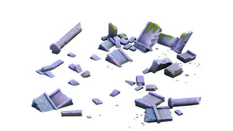 Game Model - Broken Artificial Slate Surface