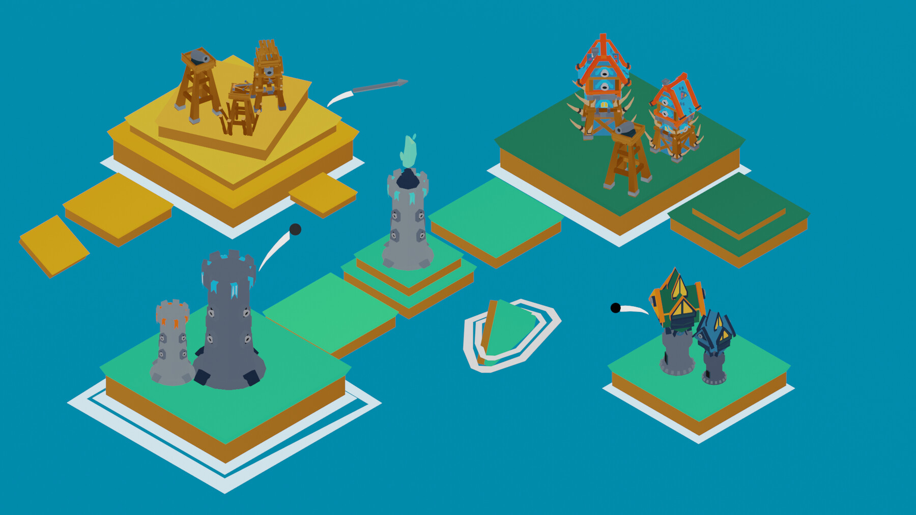 Low Poly Tower Defense in Environments - UE Marketplace