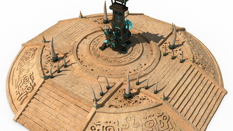 Desert Ancient Battlefield - Round Altar 03