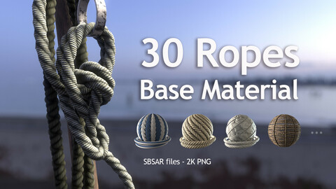 30 Ropes and Cables Base Material - SBSAR+2K PNG - 2Free Samples
