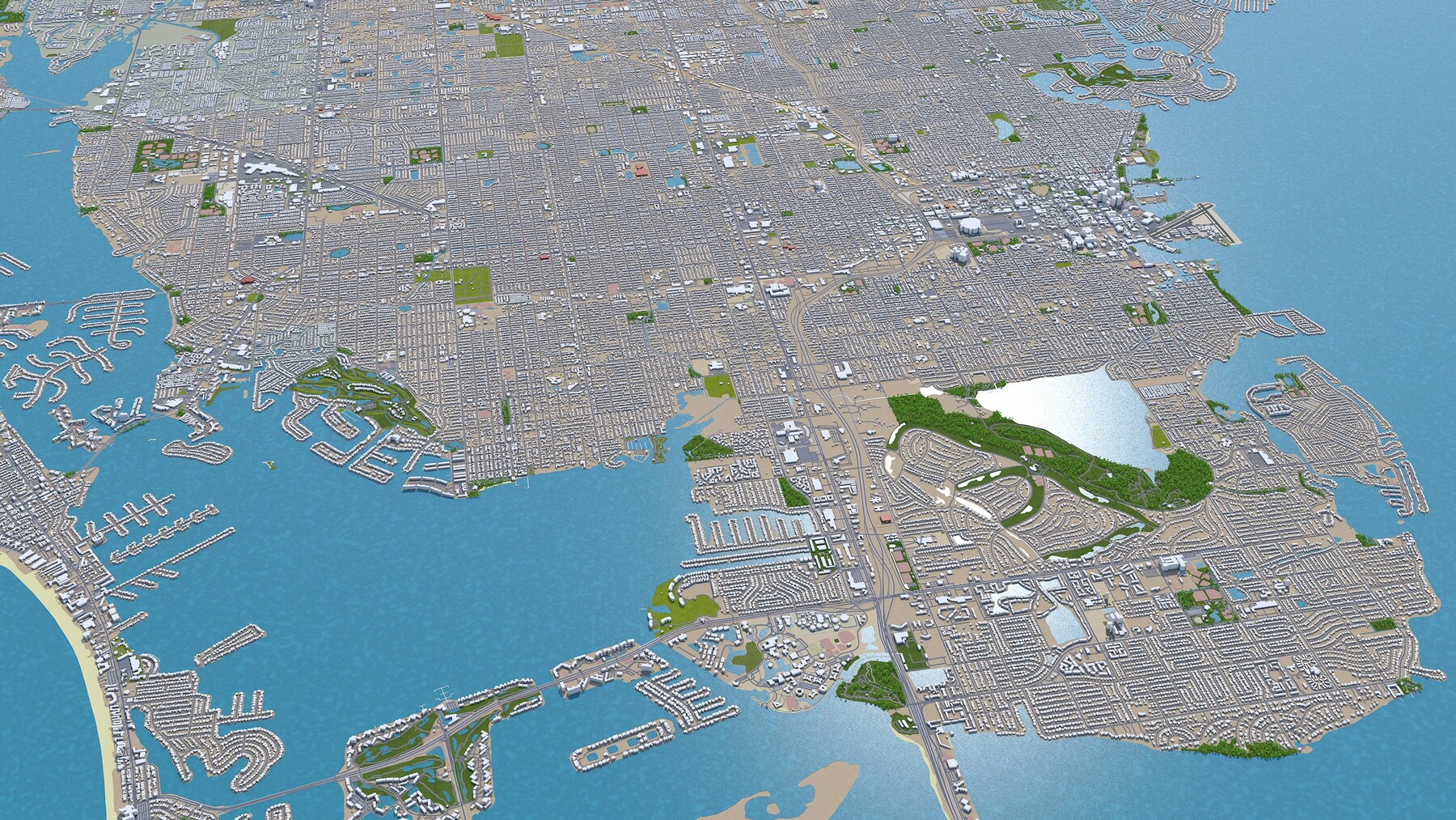 ArtStation - Saint Petersburg city Florida USA 3d model 40km | Resources