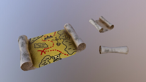 Treasure Map 3D Model