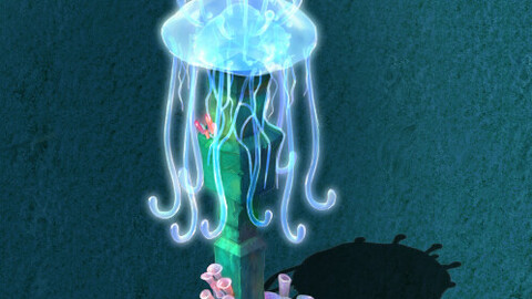 ubmarine cartoon world - jellyfish pillar lights