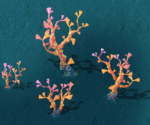 ArtStation Submarine Cartoon World Fishtail Coral Game Assets