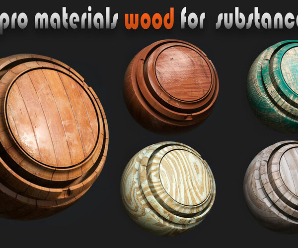 ArtStation - 5 free wood material for substance painter(PRO) | Game Assets