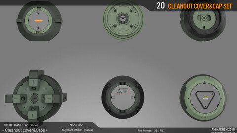 3D Kitbash - Caps Set