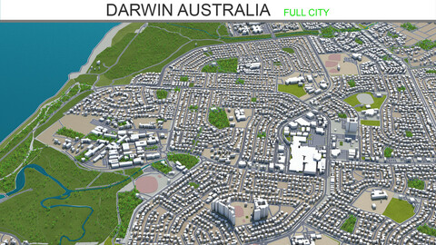Darwin city Australia 3d model 20km