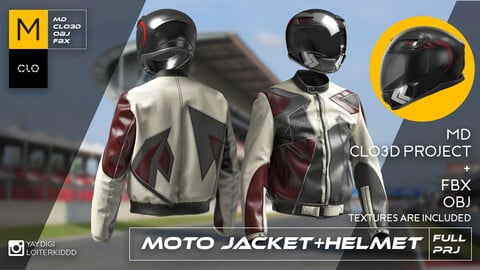 Motorcycle Jacket + Helmet (male outfit)