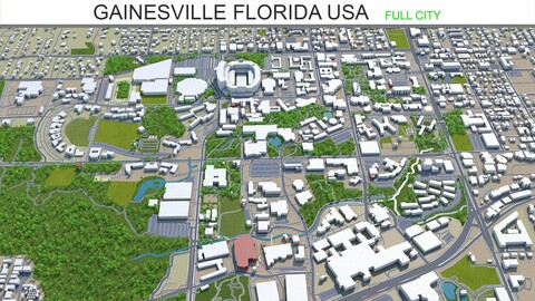 Gainesville city  Florida USA 3d model 30km