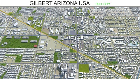 Gilbert city Arizona USA 3d model 40km