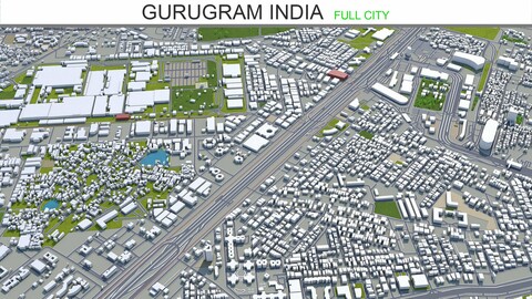 Gurugram city India 3d model 40km