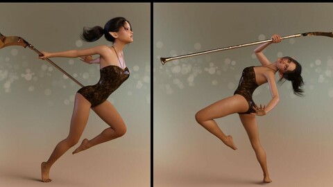 Elven Warrior Poses and Prop for Genesis 8 Female and Mika 8