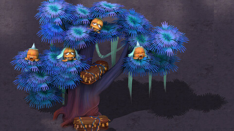 Cartoon hell - ghost coffin tree 02
