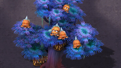 Cartoon hell - ghost coffin tree 03