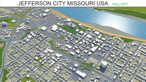 Jefferson City Missouri USA 3d model 30km
