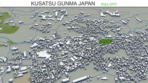 Kusatsu city Gunma Japan 3d model 15km