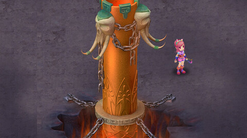 Cartoon hell - iron pillar