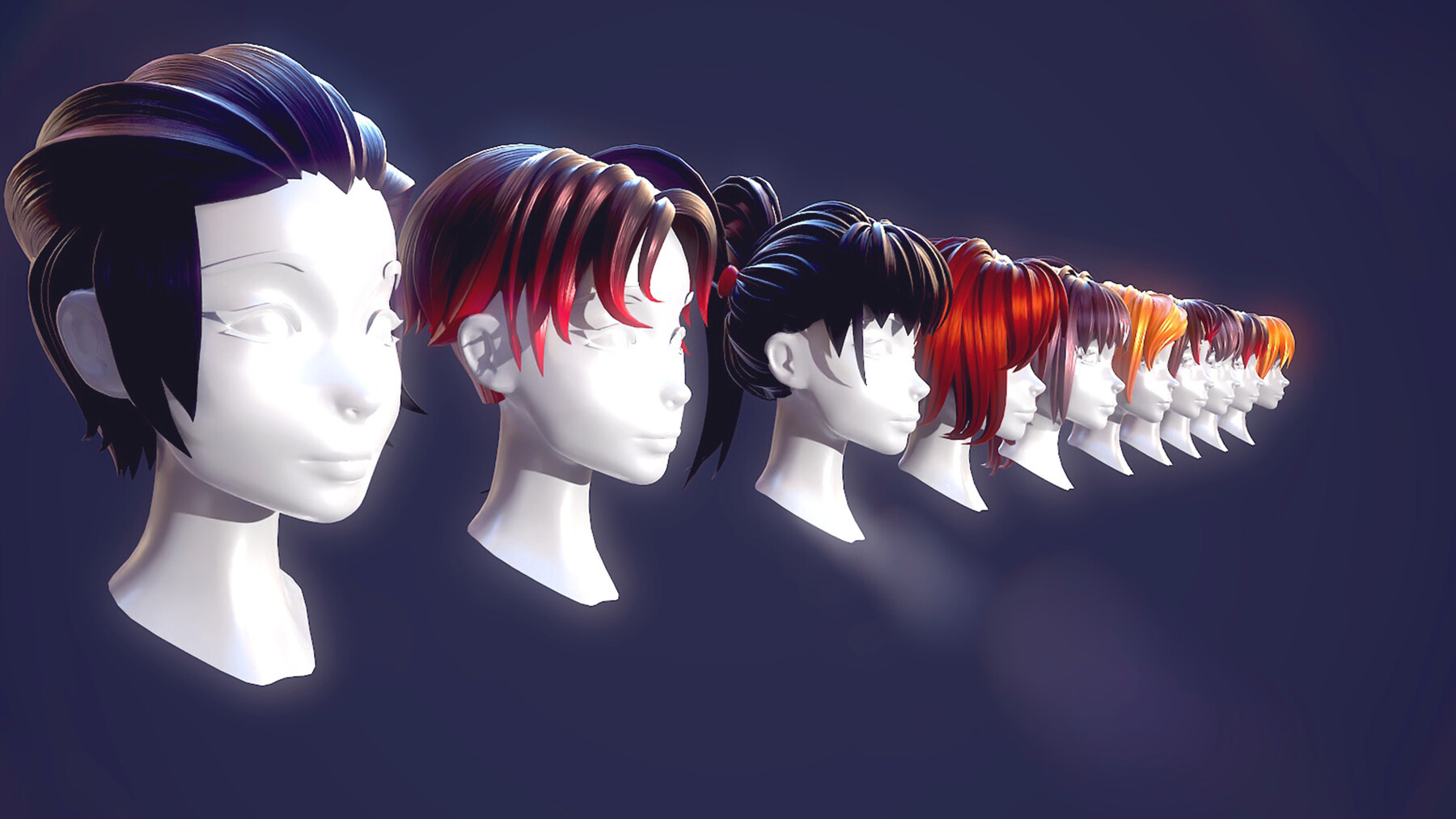 ArtStation - Anime Boy Hairstyles Pack (.Blend Files) | Game Assets